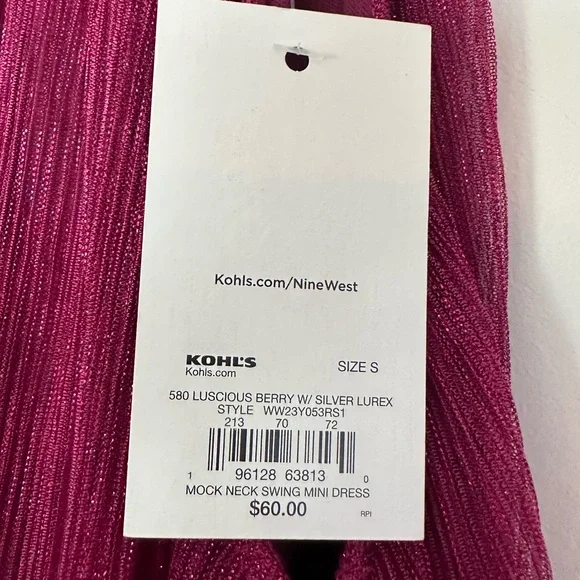 NWOT Nine West party mock neck mini dress Size: Small NEW - Picture 8 of 14